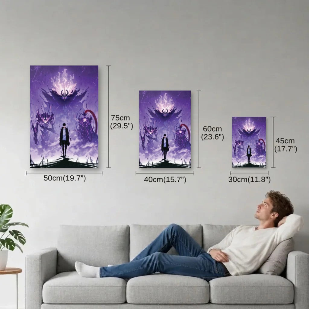 Anime Art size guide 30x45, 40x60, 50x75 cm