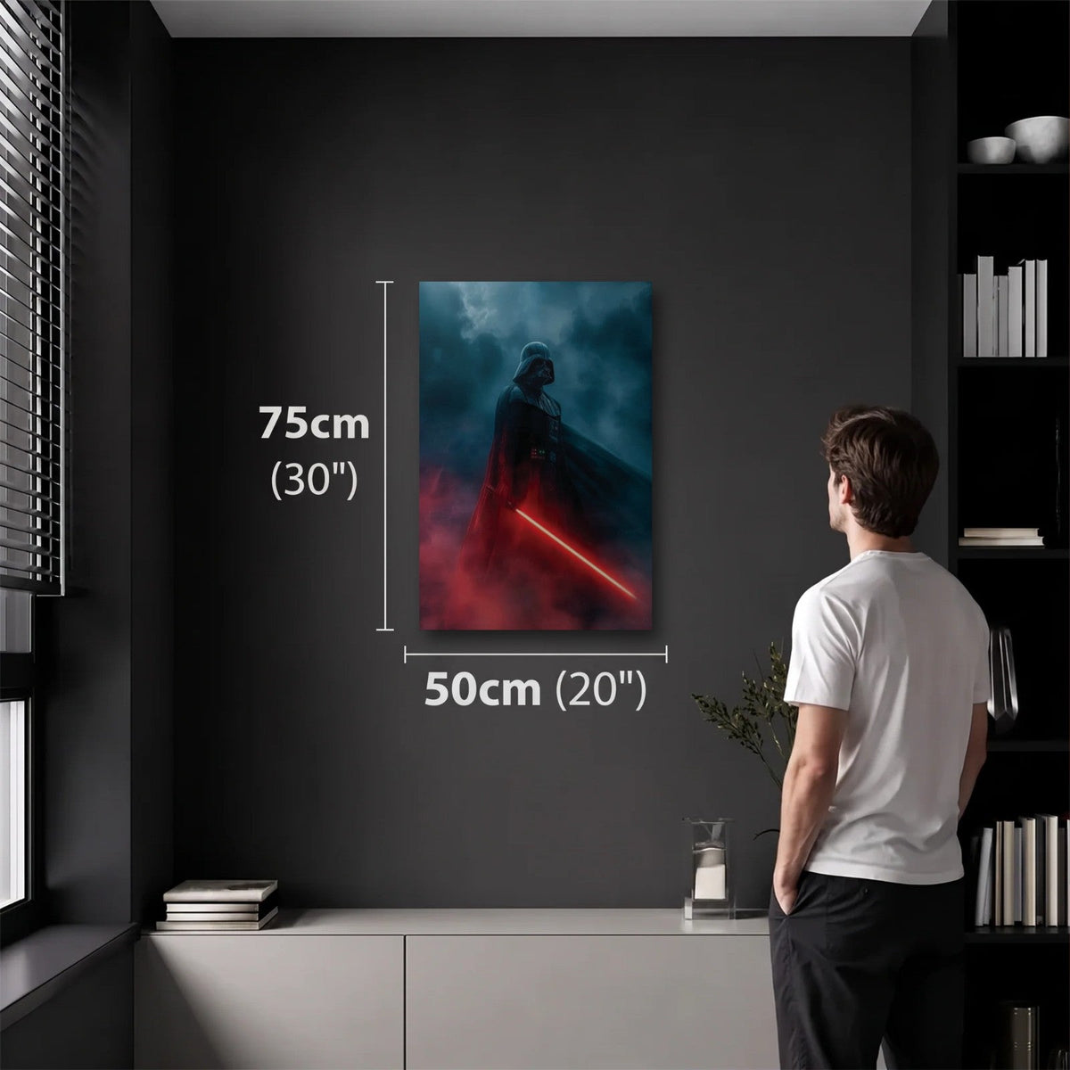 Anime Art 50x75 cm acrylic wall art in a dark modern room