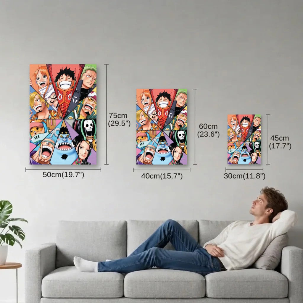 Anime Art size guide 30x45, 40x60, 50x75 cm