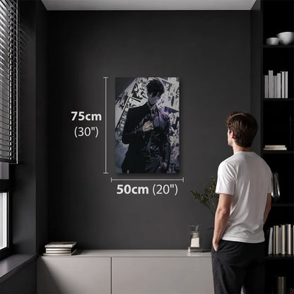 Anime Art 50x75 cm acrylic wall art in a dark modern room