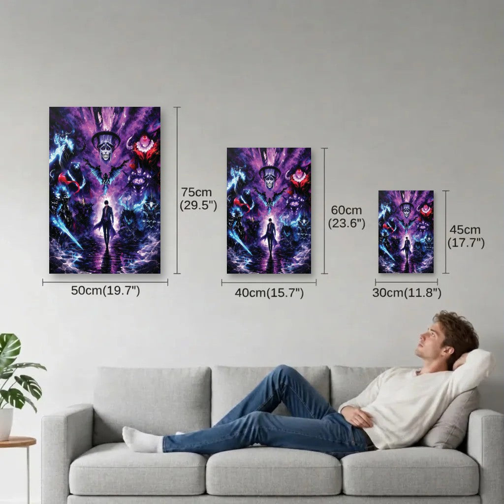 Anime Art size guide 30x45, 40x60, 50x75 cm
