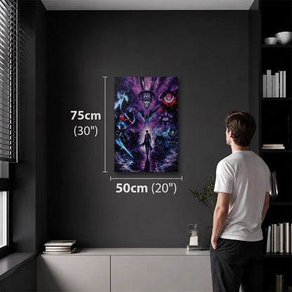 Anime Art 50x75 cm acrylic wall art in a dark modern room