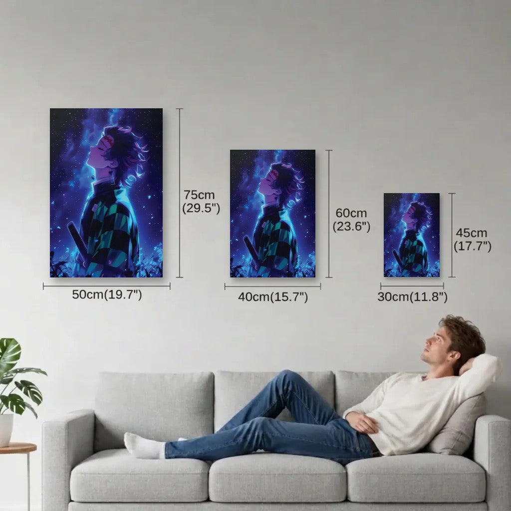 Anime Art size guide 30x45, 40x60, 50x75 cm