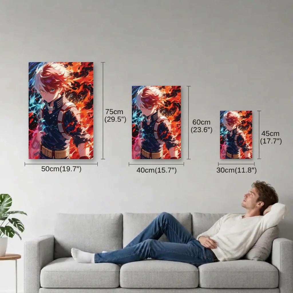Anime Art size guide 30x45, 40x60, 50x75 cm