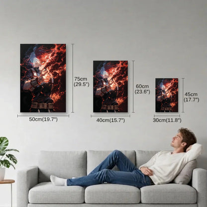 Anime Art size guide 30x45, 40x60, 50x75 cm