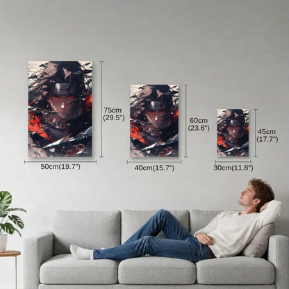 Anime Art size guide 30x45, 40x60, 50x75 cm