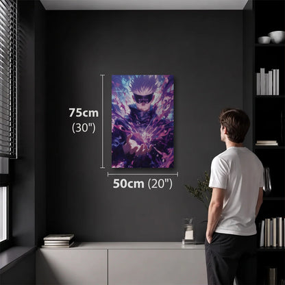 Anime Art 50x75 cm acrylic wall art in a dark modern room