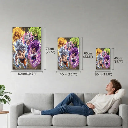 Anime Art size guide 30x45, 40x60, 50x75 cm