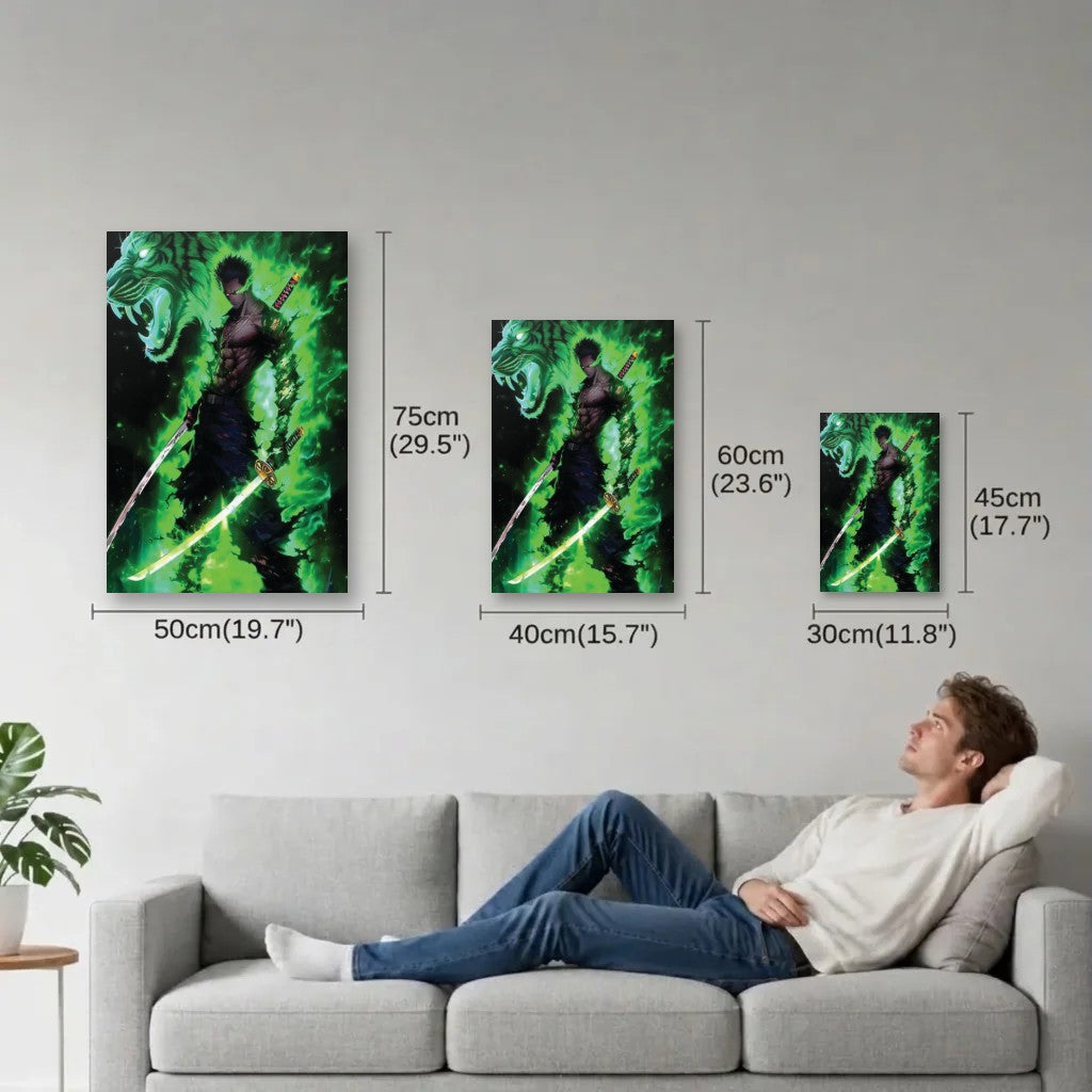 Anime Art size guide 30x45, 40x60, 50x75 cm