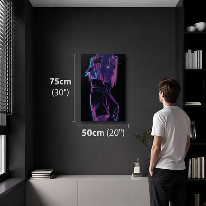 Anime Art 50x75 cm acrylic wall art in a dark modern room