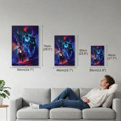 Anime Art size guide 30x45, 40x60, 50x75 cm