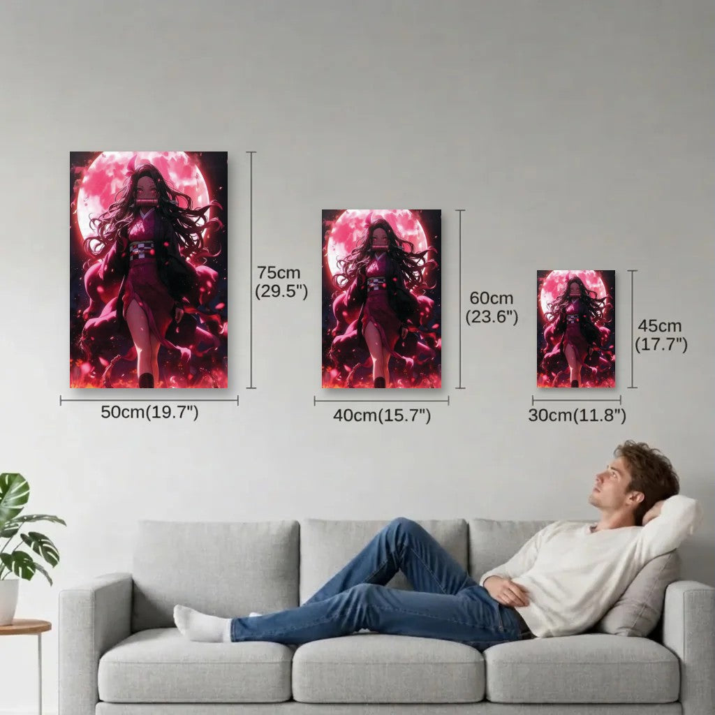 Anime Art size guide 30x45, 40x60, 50x75 cm