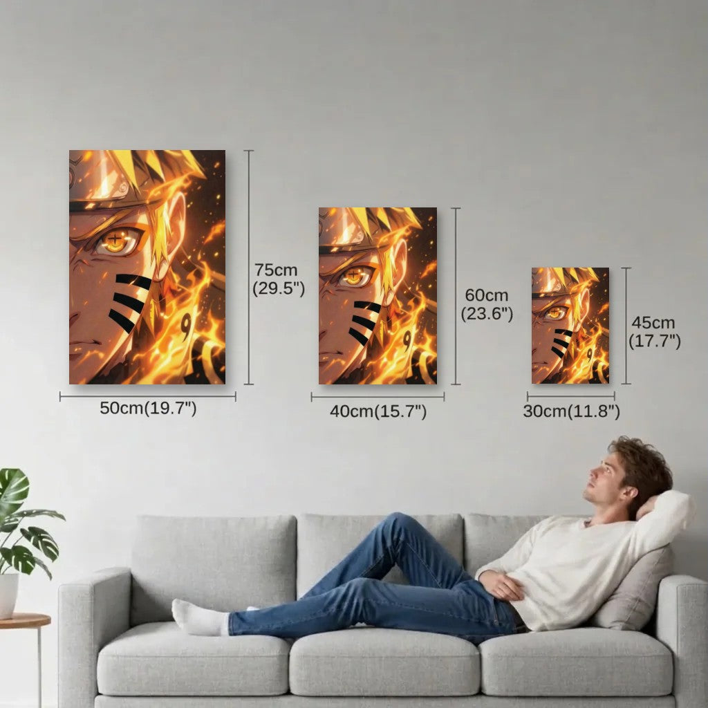 Anime Art size guide 30x45, 40x60, 50x75 cm