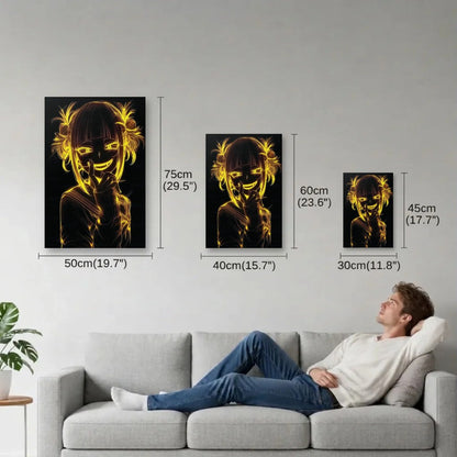 Anime Art size guide 30x45, 40x60, 50x75 cm