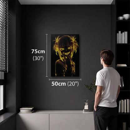 Anime Art 50x75 cm acrylic wall art in a dark modern room