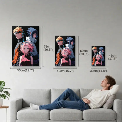 Anime Art size guide 30x45, 40x60, 50x75 cm