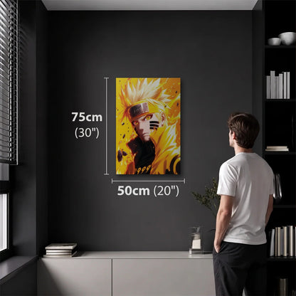 Anime Art 50x75 cm acrylic wall art in a dark modern room