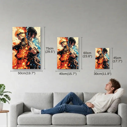 Anime Art size guide 30x45, 40x60, 50x75 cm