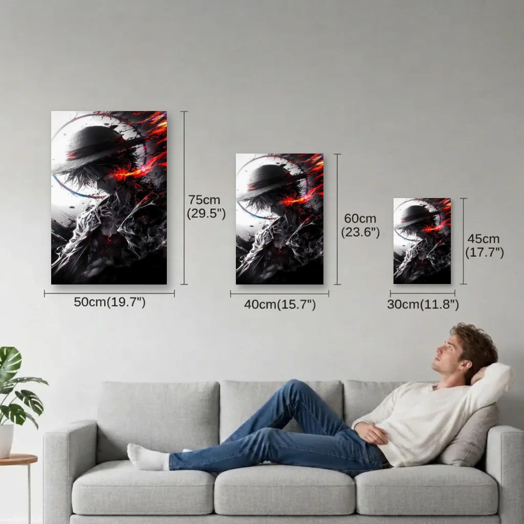 Anime Art size guide 30x45, 40x60, 50x75 cm