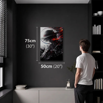 Anime Art 50x75 cm acrylic wall art in a dark modern room